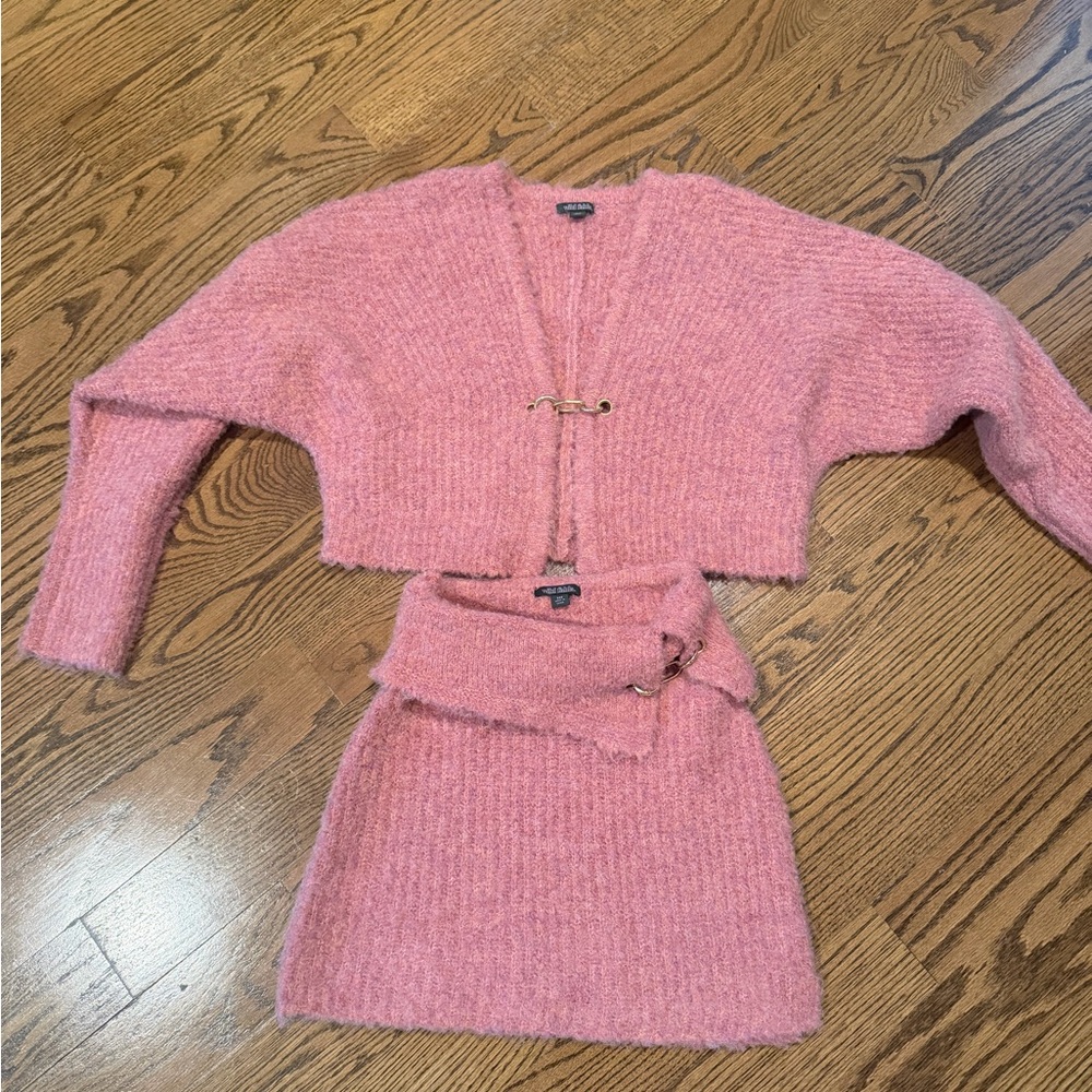 wild fable Pink Knit Two-Piece Skirt Set